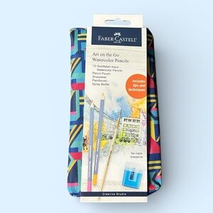 Faber-Castell Art On The Go Goldfaber Aqua Watercolor Pencils Set Travel Kit